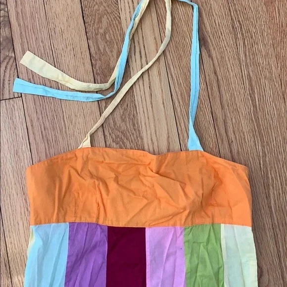 Women’s Original Penguin sleeveless halter dress multicolor boho 100% cotton 4 - Picture 3 of 4